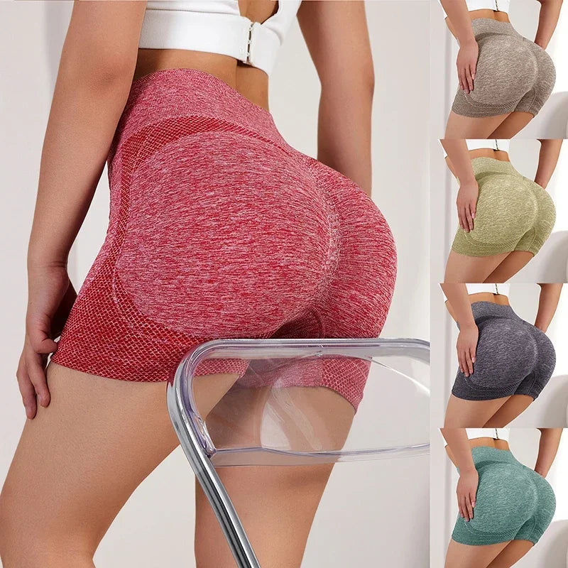 Women Yoga Shorts High Waist Butt Lifting Workout Fitness Tights Tummy Control Gym Running Stretched Pants Casual Sportswear SS69