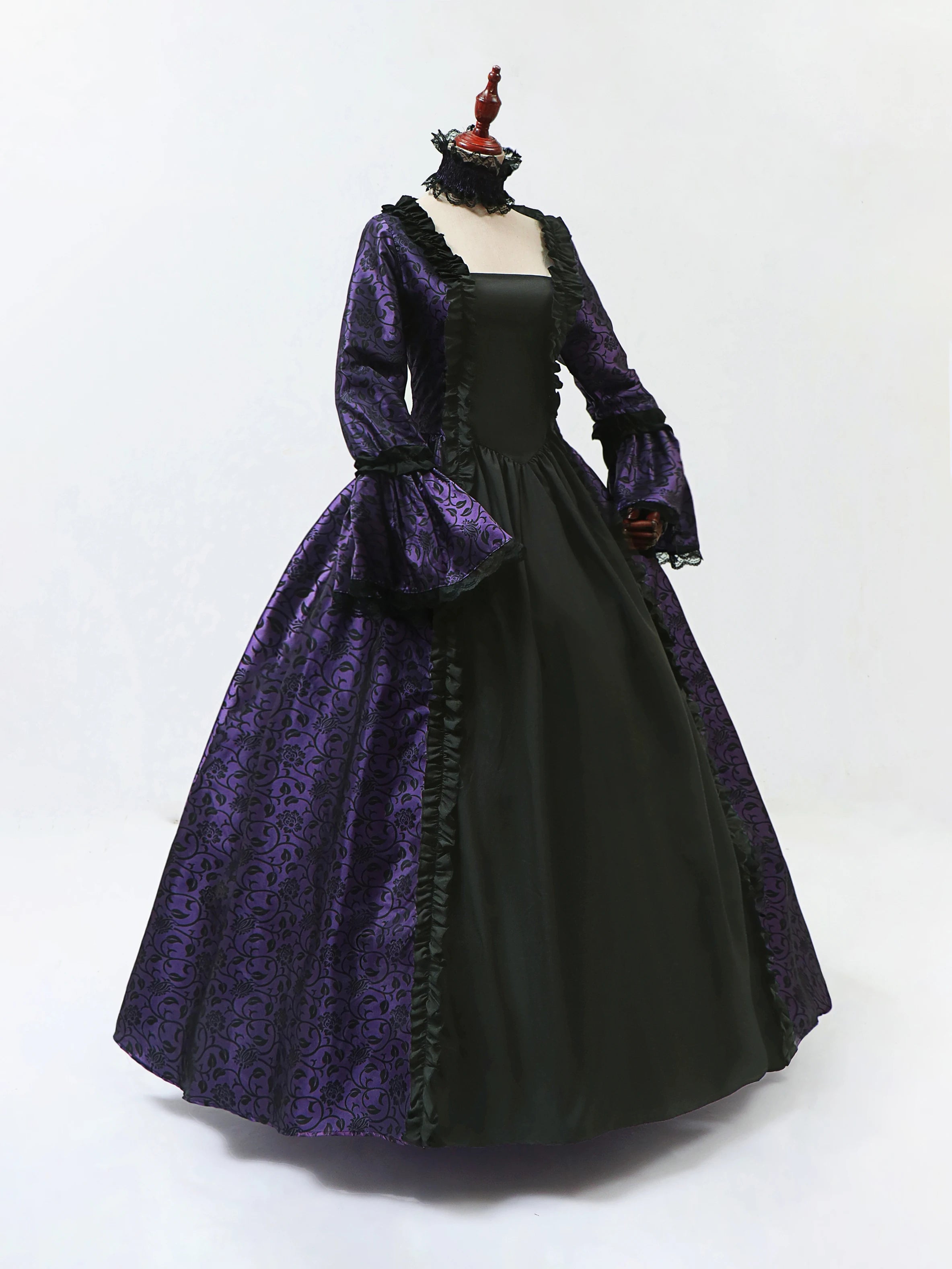 Cosplay Marie Antoinette Dress Medieval Flare Sleeve Victorian Party Formal Gown Renaissance Gothic Floral Robe