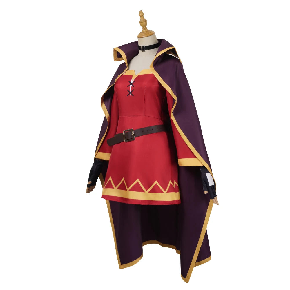Megumin Anime Cosplay Costume Dress with Wig for Women