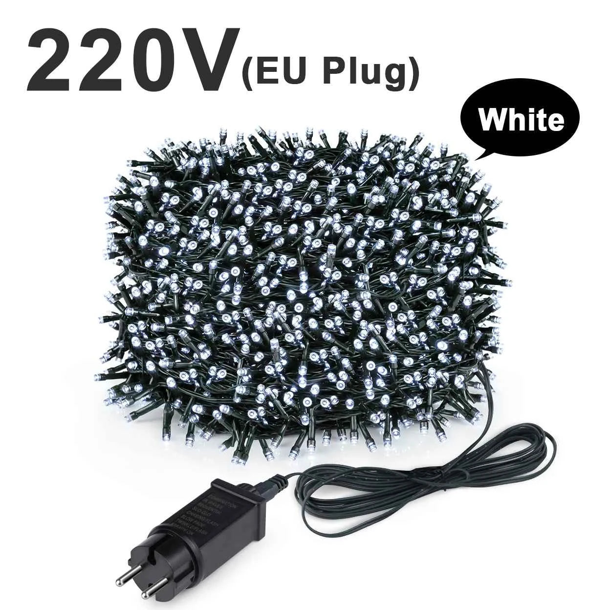 Christmas Decor Lights for Home Village 2024 24V LED String 20m 30m Fairy Garland for Chrismas Tree Country Yard Garden Wedding