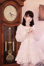 Japanese Liz Dresses Women Autumn New Girl's Sweet Cute Bud Mini Series Mass Production Angel Small Cake Dress Bow Lolita Dress