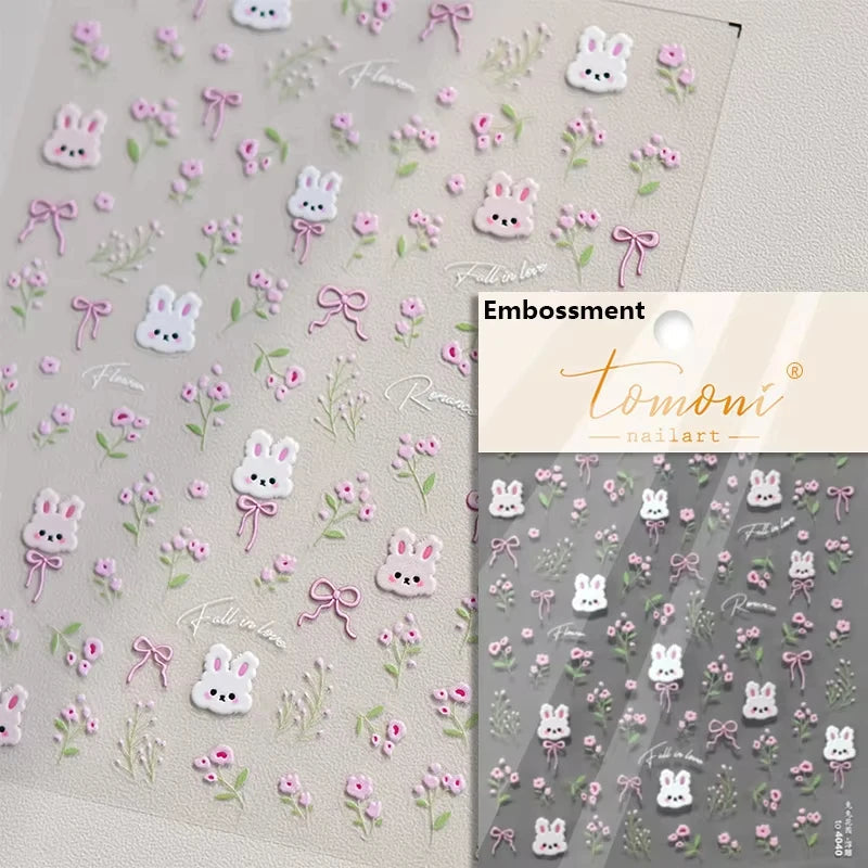 Cute Jelly Pink Cat Paw Print Nail Sticker Kawaii Pink Black Cat Claw 5D Embossed Self-Adhesive Nail Art Sticker Nail Art Decal SS69 7.69 TO4040