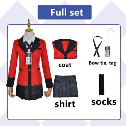 Kakegurui Jabami Yumeko Cosplay Kostuum Halloween Sayaka Dwangmatige Gokker Anime School Meisje Geplooide Rok Uniform SS69 63.69 black / S