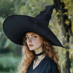 Halloween Folds Witch Wizard Black Hat Party Cosplay Costume Headgear Devil Cap Props Women Costume Accessory for Cosplay Party
