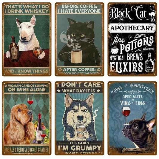 Vintage Tin Sign Home Decor Items Wall Decor Art Wall Mural Room Decoration Items Decor Men Retro Metal Sign Plate Bar Posters