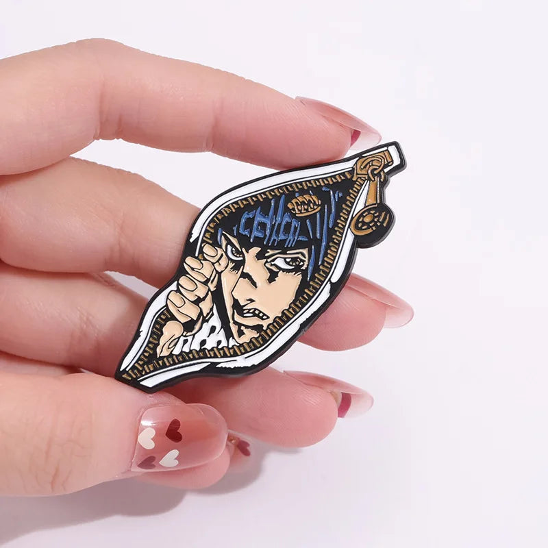 Cartoon Comic Character Enamel Pins Custom Jojo Japan Tv Animation Brooches Lapel Badges Classic Jewelry Gift For Fans Friends
