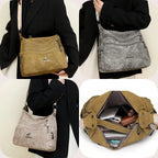 FXZLLQCN Vintage Faux Leather Multi-Layer Crossbody Bag