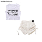 Girls K-Pop Street Dance Crop Top & Hot Pants Set