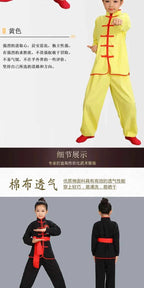 Kids Kung Fu Uniform Men Women Chinese Clothes Children's Sets Performance Boy Set Tai Chi Outfit Girl Wushu Costume Tang Suit
