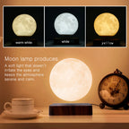Mexllex Magnetic Floating Moon Lamp, 3D Printed Rotating LED