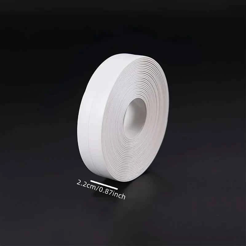 1roll White Stain Resistant PVC Waterproof Caulk Tape for Bathroom and Toilet, Self-Adhesive Sealant Strip for Wall, Sink, Floor