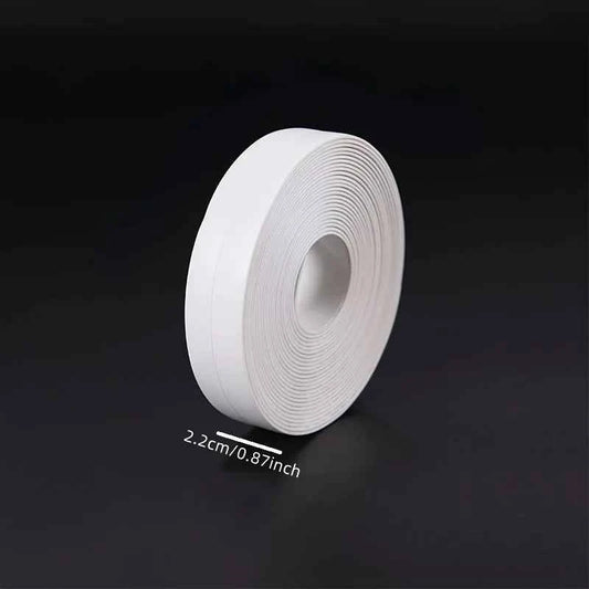 1roll White Stain Resistant PVC Waterproof Caulk Tape for Bathroom and Toilet, Self-Adhesive Sealant Strip for Wall, Sink, Floor