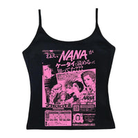 Y2k Nana Osaki Graphic T Shirts  Casual Harajuku Streetwear Japanese Clothes Fashion Rock Punk Sleeveless Tanks & Camis Coquette SS69 14.69 Black1 / L