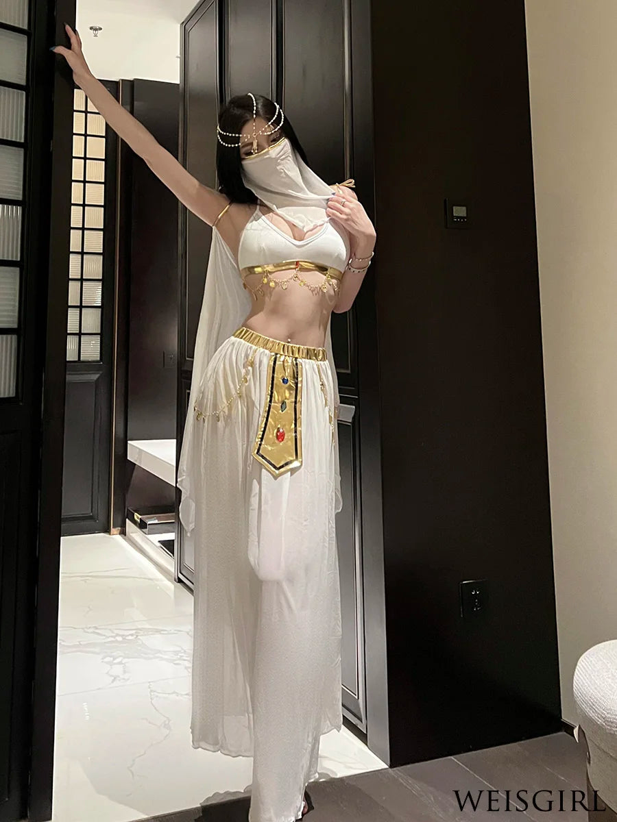 Belly Dance Costume Women's Sexy Arabian Princess Costume Fancy Indian Dance Embroider Bollywoods Jasmine Dress Egyptian Queen