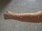Women's Rhinestone Mesh Opera Gloves - Sparkling Crystal Long Stretch