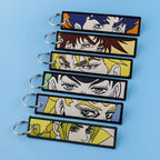Sword Wind Legend Anime JOJO Wonderful Adventure Weaving Mark Keychain Sword Wind Legend Decorative Chain Fabric Key Pendant