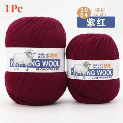 50g/Ball 100% Wool Yarn Pure Merino Thick Thread For Hand Knitting Scarf Sweater DIY Doll Woven Material
