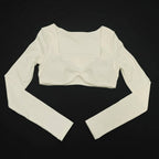 Long Sleeve Yoga Shirts Sexy Sports Top Tight Gym Clothes Woman Fitness Crop Top with Chest Pad Workout Yoga Top Athleisure - SS69
