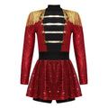 Inlzdz Women's Sequin Tassel Ringmaster Leotard Dress