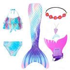 ZOCIC Girls Mermaid Tail Swimsuit Set with Top & Skirt