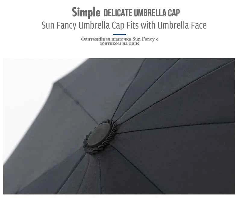 Umbrella Extra Large Ten Bone Large Double Umbrella Triple Large Folding Sunshade Umbrella Men's and Women's Business Umbrella T