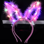 LED Glow Cat & Bunny Ear Headbands - 10/20/30 Pcs