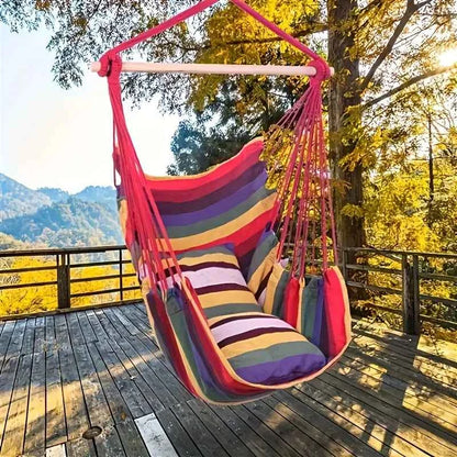 Outdoor Thickened Canvas Hammock/hammock accessories，Camping Outdoor Swing Net Hed Anti Rollover Striped Hanging Chair Hammock