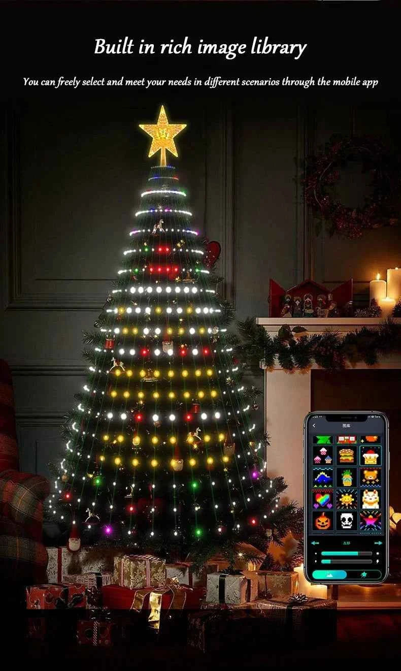 2.1M LED Christmas Tree Decorative Light Lntelligent IDeal LED APP Application Control DIY Lmage Light String for Quick Shipping