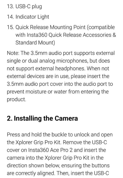 Insta360 Xplorer Grip Pro Kit Built-in 2010mAh Battery Handle Street Photography for Insta 360 Ace Pro 2 Original Accessories