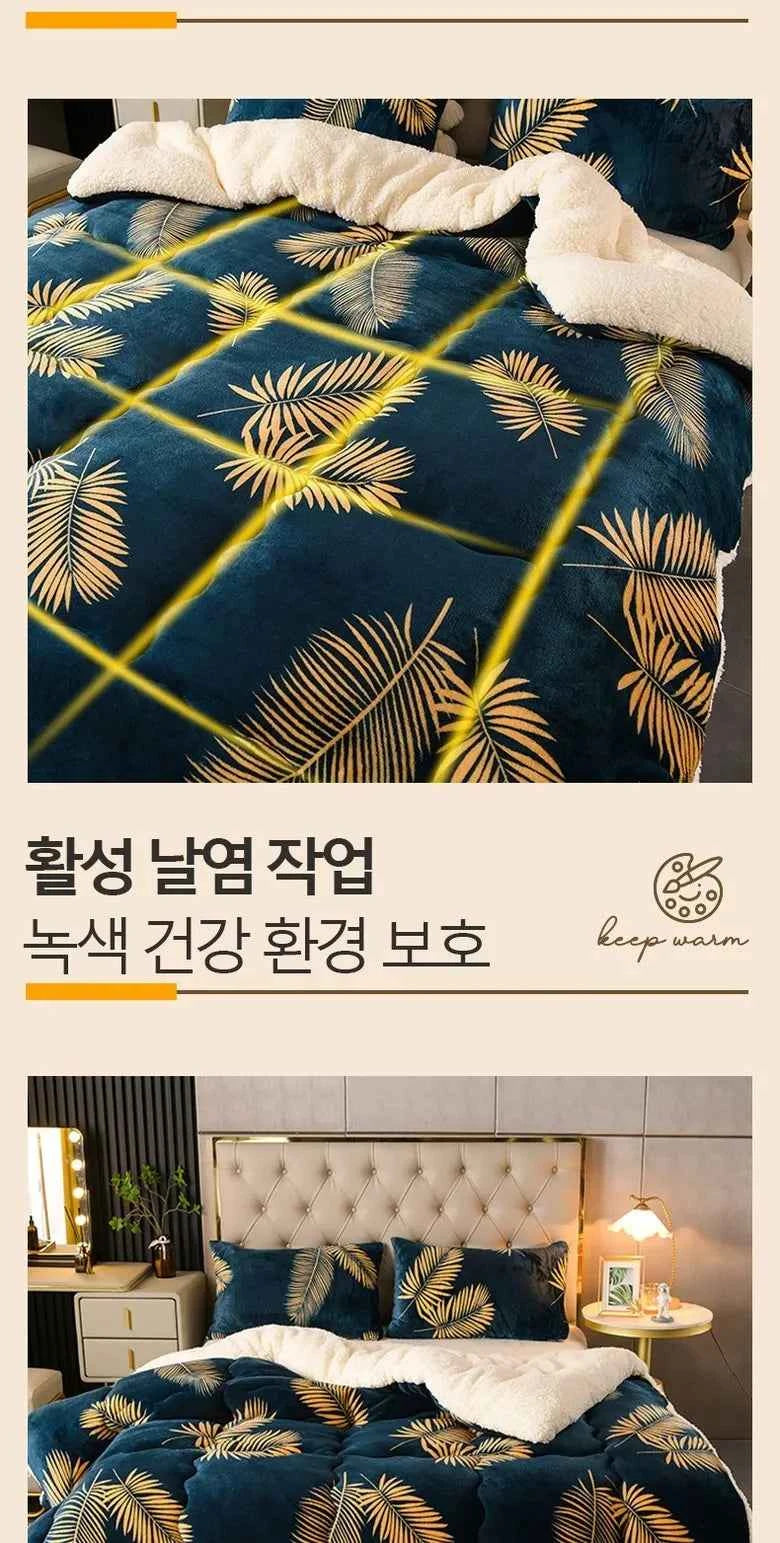 Winter Bedding Thick Quilt Blanket Thickened Warm Flannel Fleece Comforter for Cold Nights Set Bed Duvets Quilts the Blankets