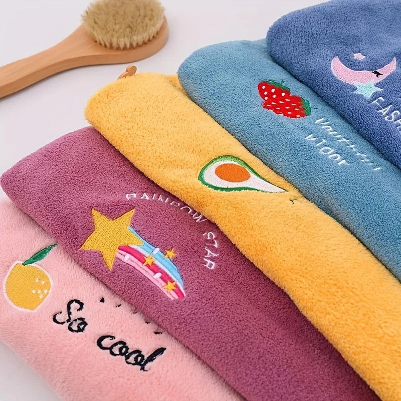 2pc Quick-Dry Super Absorbent Magic Microfiber Hair Drying Towel,Shower Cap & Turban,Soft Polyester Bath Hat with Button Closure