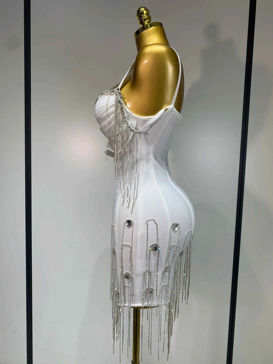 Women Sexy Backless Spaghetti Strap Bodycon Sleeveless Bandage Dress 2025 Elegant Prom Gown Club Evening Party Birthday Dresses