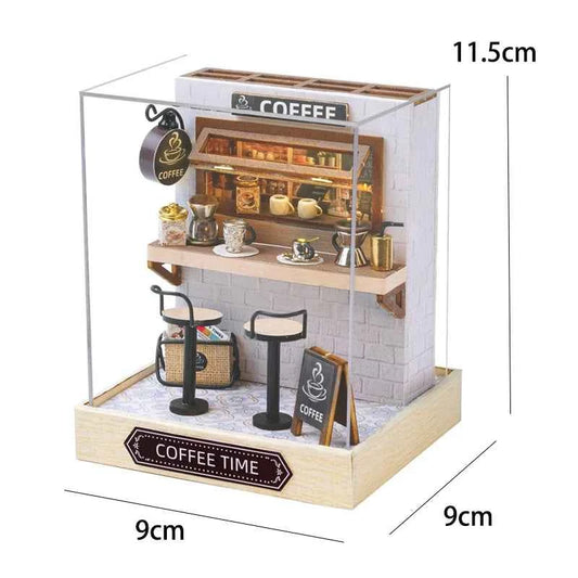 Wooden Miniature Dollhouse with LED Light Creative DIY Flower House Handmade 3D Puzzle Assembly Building Model Toys Doll Houses