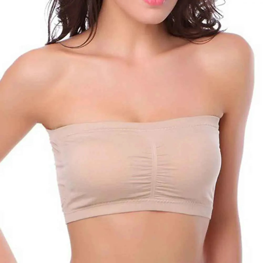 DOIAESKVE Large Size plus Wireless Tube Top Strapless Bra Women's Seamless Bandeau Bra Comfortable Underwear for Big Size Women