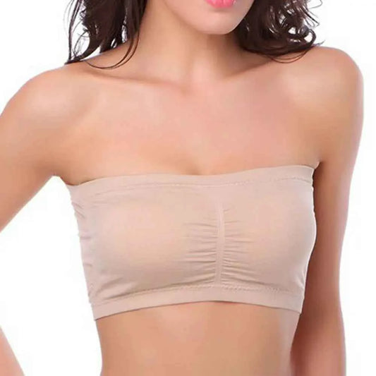 DOIAESKVE Large Size plus Wireless Tube Top Strapless Bra Women's Seamless Bandeau Bra Comfortable Underwear for Big Size Women