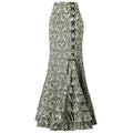Gothic Fish Tail Skirt - High Waisted Lace-Up Trumpet Skirt