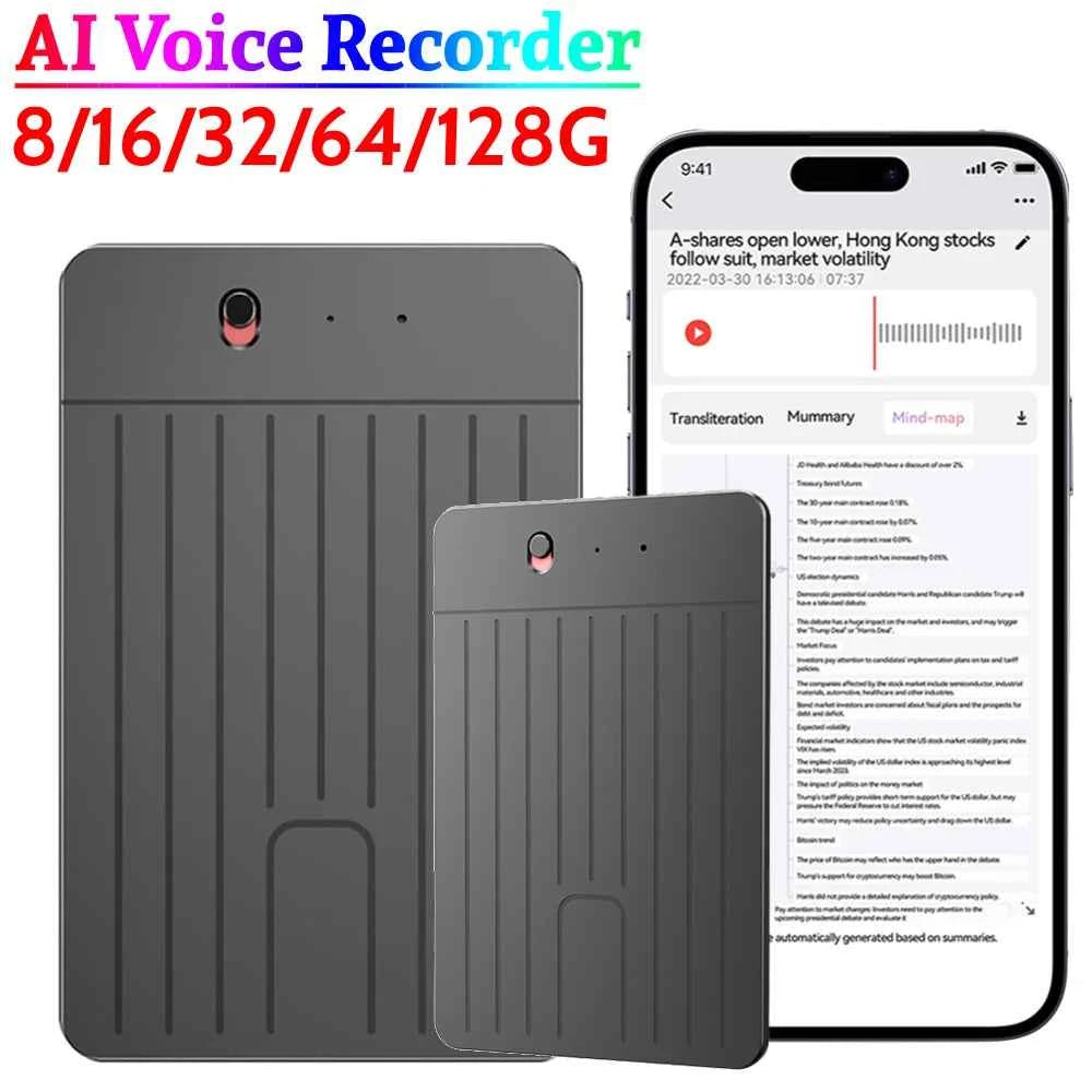 ChatGPT-4 AI Voice Recorder LED Indicator AI Notetaking Device 500mAh Intelligent Note Voice Recorder for International Exchange