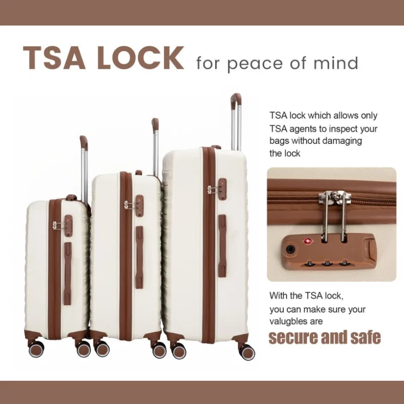 Luggage Sets 5 Piece,Suitcases with Double Spinner Wheels and TSA Lock,Hardcase 3 set Luggage with Travel Duffle Bag
