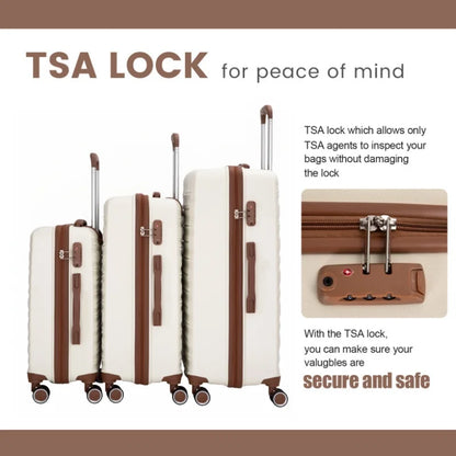 Luggage Sets 5 Piece,Suitcases with Double Spinner Wheels and TSA Lock,Hardcase 3 set Luggage with Travel Duffle Bag