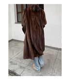 Lautaro Women's Long Faux Mink Fur Coat - Thick Warm Winter Overcoat