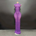Elegant Luxury Crystal Party Dress Birthday Celebration Dress Bride Diamond Long Prom Dress Mother Formal Grand Party Dress