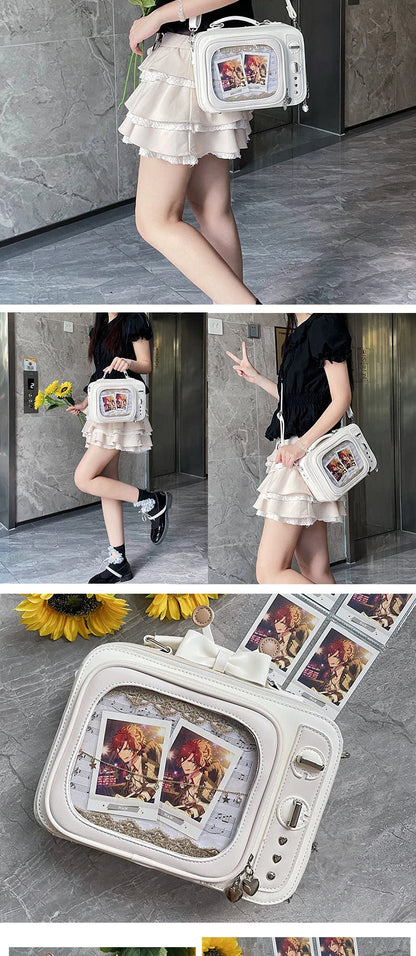 Novelty Tv Shape Ita Bag Retro Television Women Shoulder Bag Design Ita Backpack with Inserts Gilrs Crossbody Bag SS69