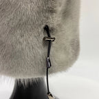 Women's Real Mink Fur Bucket Hat - Warm Winter Dome Cap