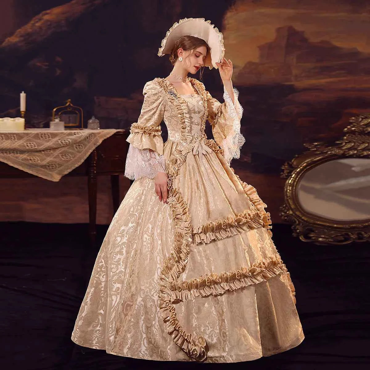 New Victorian Masquerade Ball Gown for Women, 18th Century, Marie Antoinette Costume, Historical Theater Clothing, Party Dress