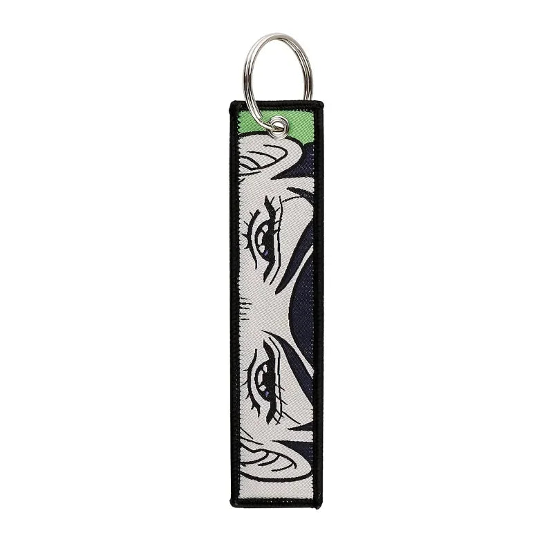 Sword Wind Legend Anime JOJO Wonderful Adventure Weaving Mark Keychain Sword Wind Legend Decorative Chain Fabric Key Pendant
