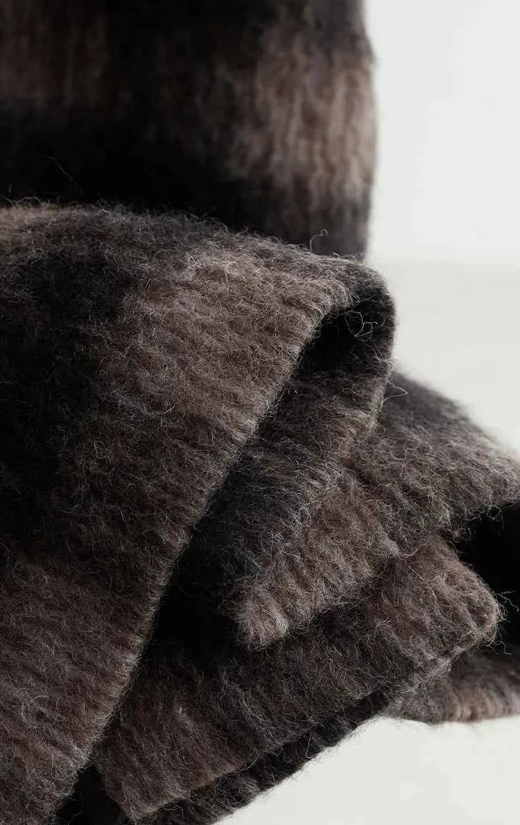 Plaid Coat~ Retro Style Horn Button Mid-Length Coat Women's Alpaca Wool Coat 2025 Winter British Style