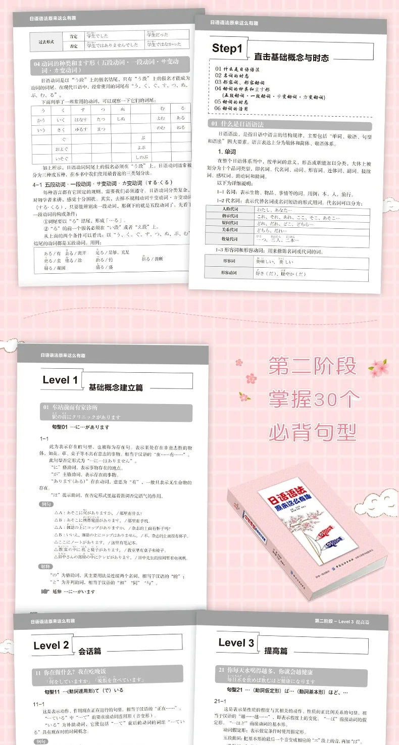 3pcs/set Japanese Learning Book Lntroductory Self-study Standard Japanese Elementary Education Course Japanese Word Grammar Book SS69