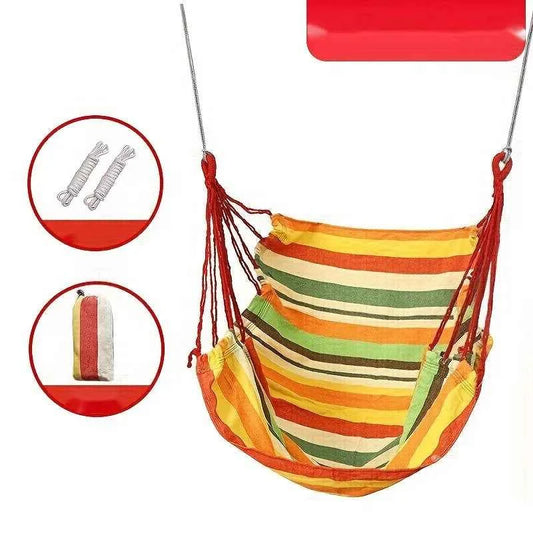 Outdoor Thickened Canvas Hammock/hammock accessories，Camping Outdoor Swing Net Hed Anti Rollover Striped Hanging Chair Hammock