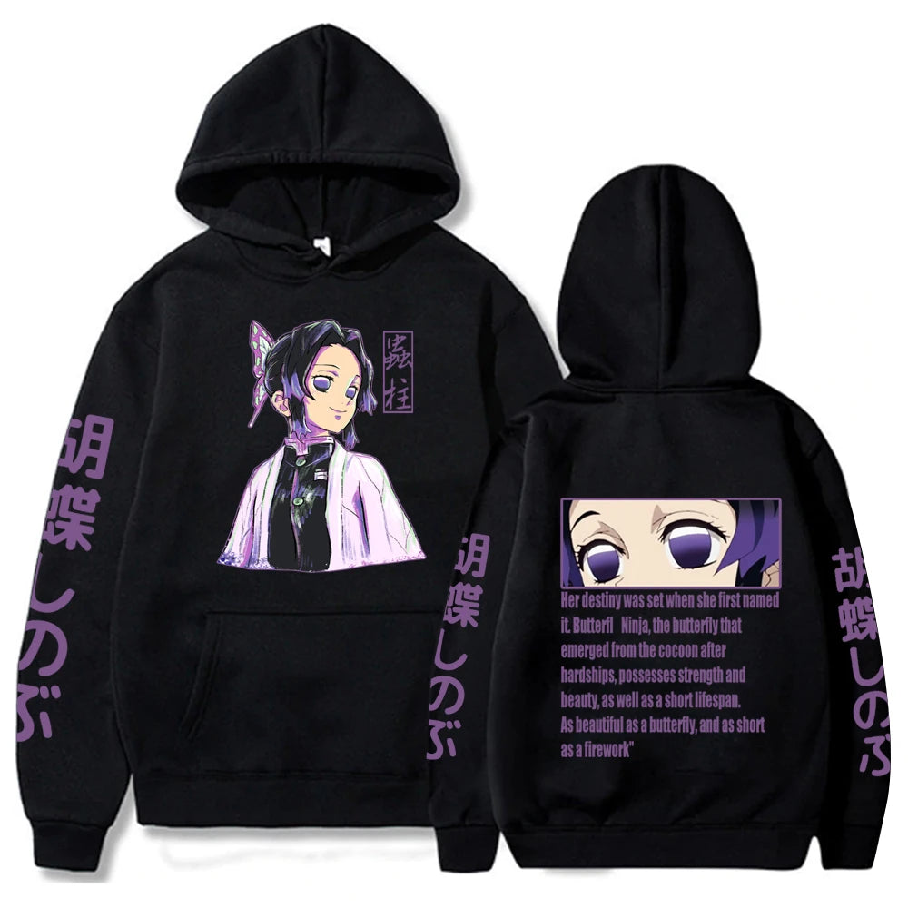 Harajuku Demon Slayer Plus Size Hoodie Kamado Nezuko Graphic Print Women Sweatshirts Long Sleeve Fashion Female Streetwear SS69 21.69 Black7 / 4XL