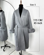 TARUXY Women's Double-Sided Wool Coat with Removable Sashes